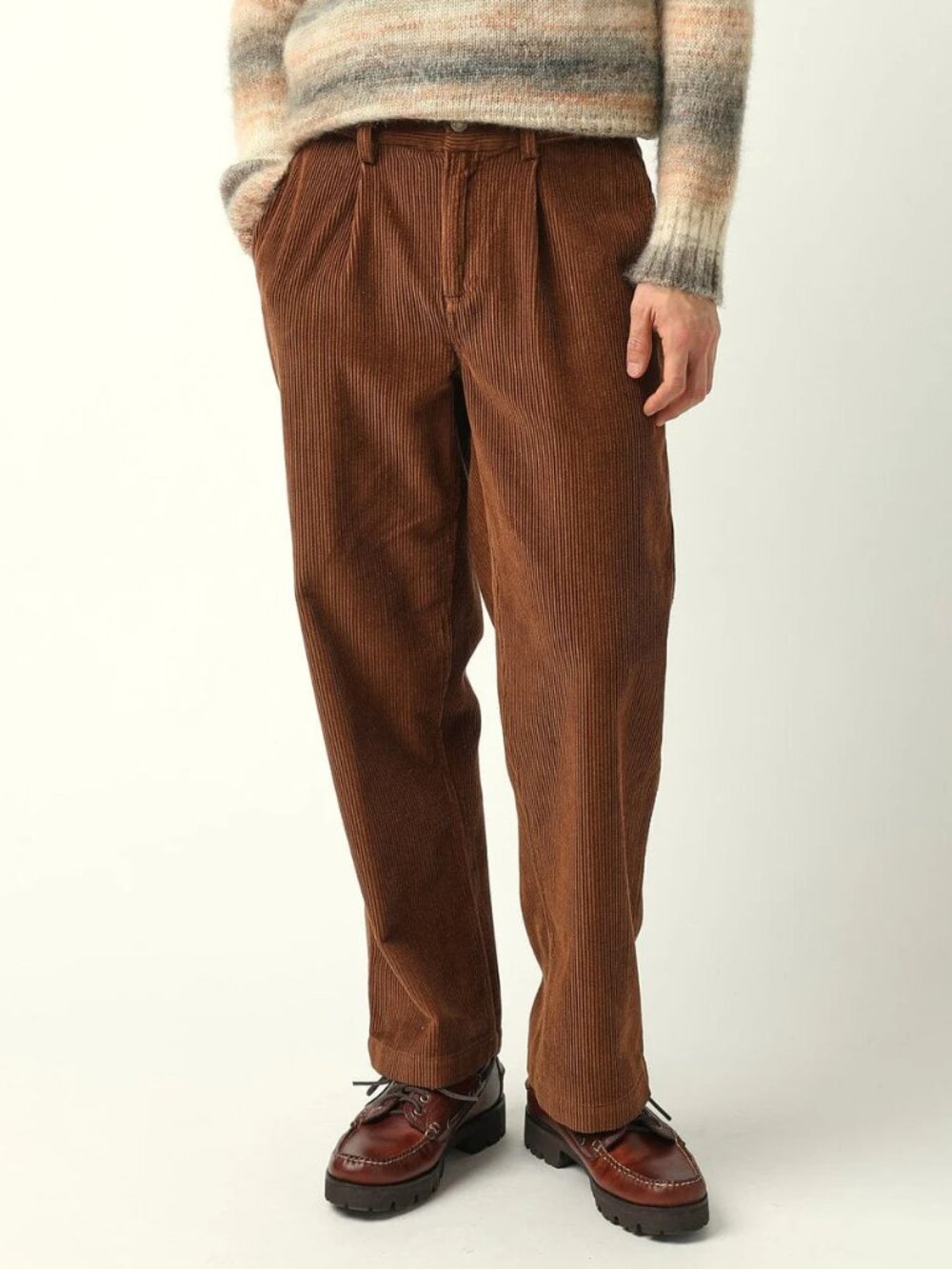 Corridor New York Cord Brown Pleated Trousers Pants 32